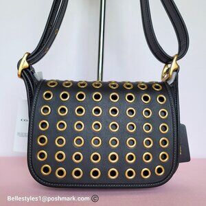 COACH Originals Grommets Patricia Legacy 19 Leather Crossbody Bag- Black color ⭐